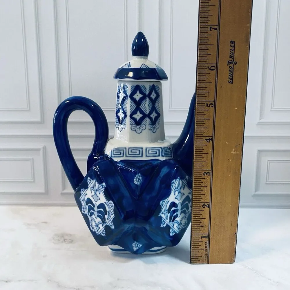 Blue And White Vintage Chinese Porcelain Teapot